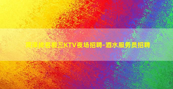 菏泽排名前三KTV夜场招聘-酒水服务员招聘